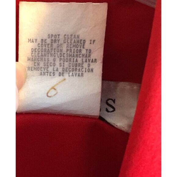 J. R. Nites by Caliendo Jacket Size 10 Vintage Red Rhinestone Buckle Zip Back - Picture 15 of 15